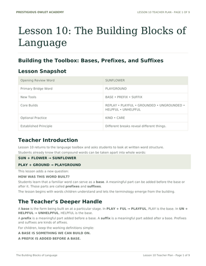 Lesson Plan 10 printable preview